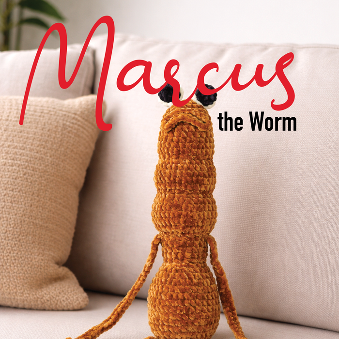 Marcus the Worm Crochet Pattern PDF – Funny Plush Amigurumi Toy