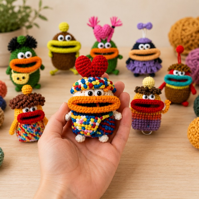 8-in-1 Big Mouth Monster Key Cover Crochet Pattern Bundle (PDF)