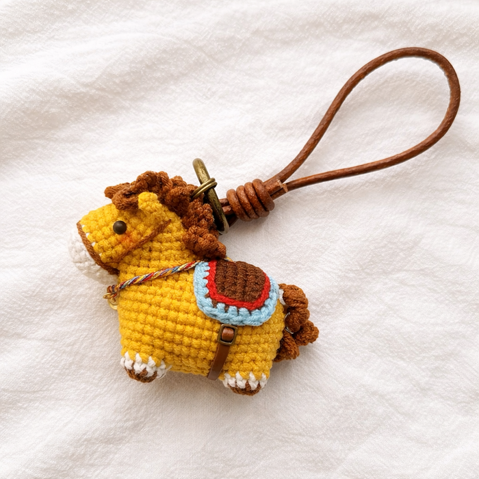 Mini Horse Crochet Pattern PDF – Cute Amigurumi Pony with Saddle
