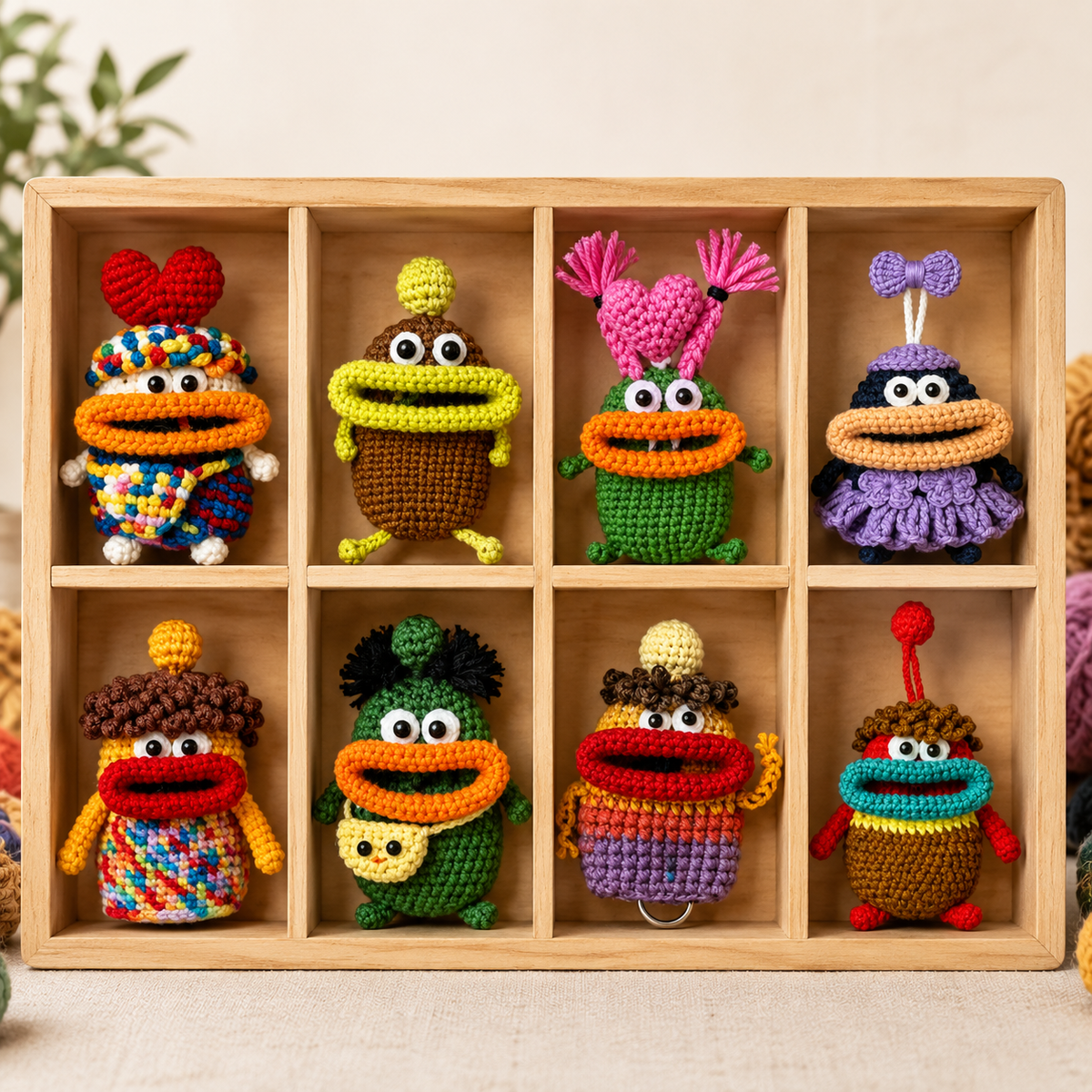 8-in-1 Big Mouth Monster Key Cover Crochet Pattern Bundle (PDF)