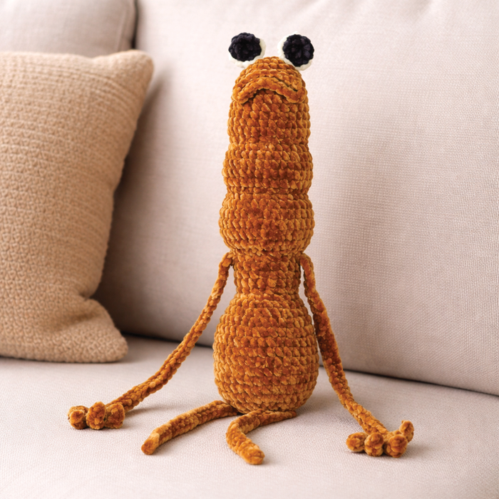 Marcus the Worm Crochet Pattern PDF – Funny Plush Amigurumi Toy