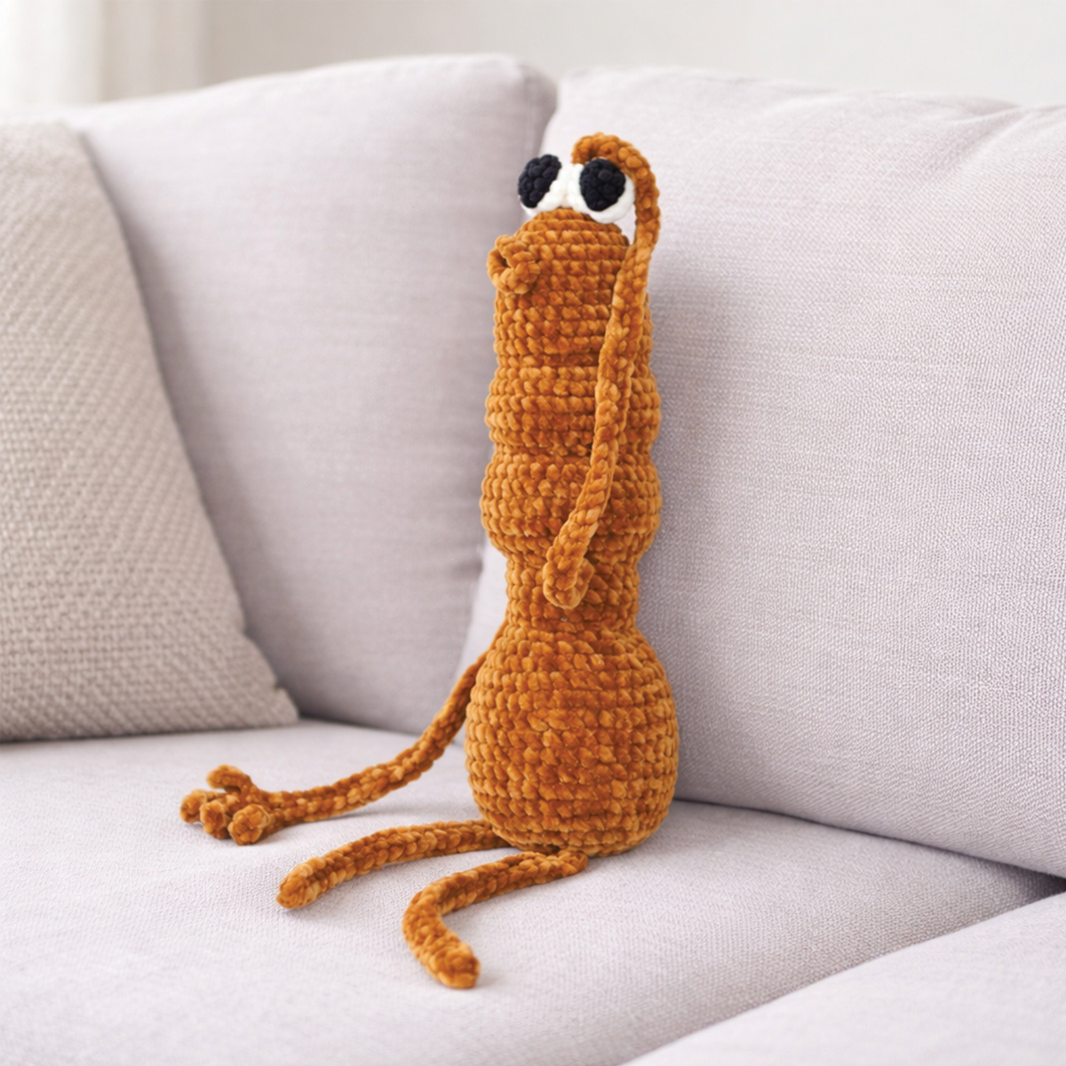 Marcus the Worm Crochet Pattern PDF – Funny Plush Amigurumi Toy