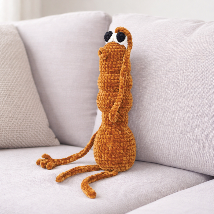Marcus the Worm Crochet Pattern PDF – Funny Plush Amigurumi Toy