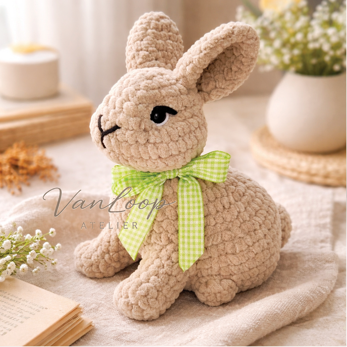 Baby Bunny Rabbit Crochet Pattern PDF – Plush & Fluffy Bunny with Video Guide