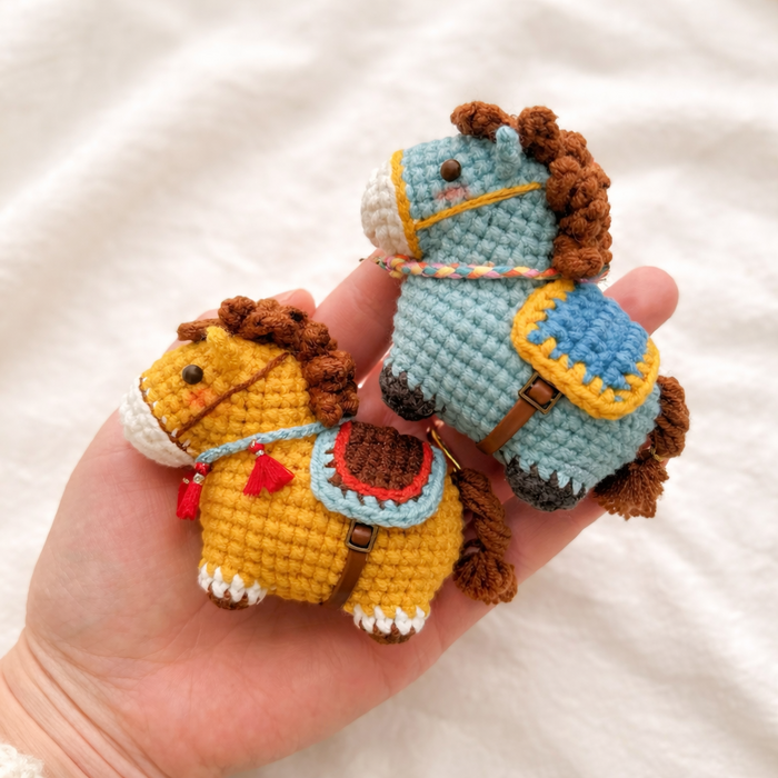 Mini Horse Crochet Pattern PDF – Cute Amigurumi Pony with Saddle
