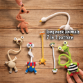 Long neck crochet animal collection cover featuring seven funny long-neck amigurumi designs