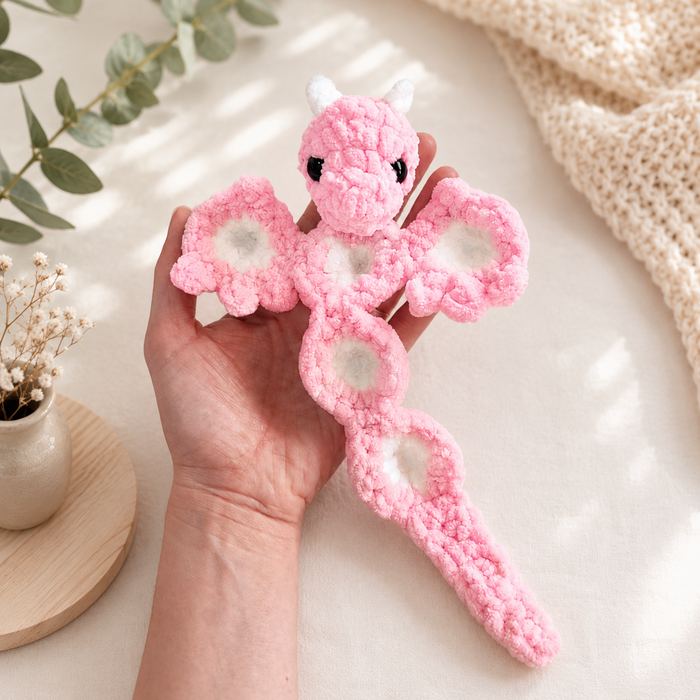 Interactive Popping Dragon Crochet Pattern PDF – No-Sew Fidget Toy