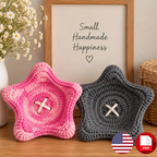 Pink crocheted star coaster on lace with dried flowers
